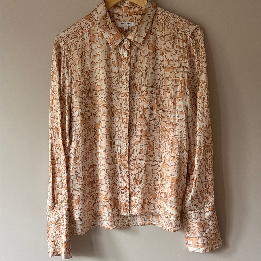 Equipment Silk Snake Pattern Button Down Shirt - image 2